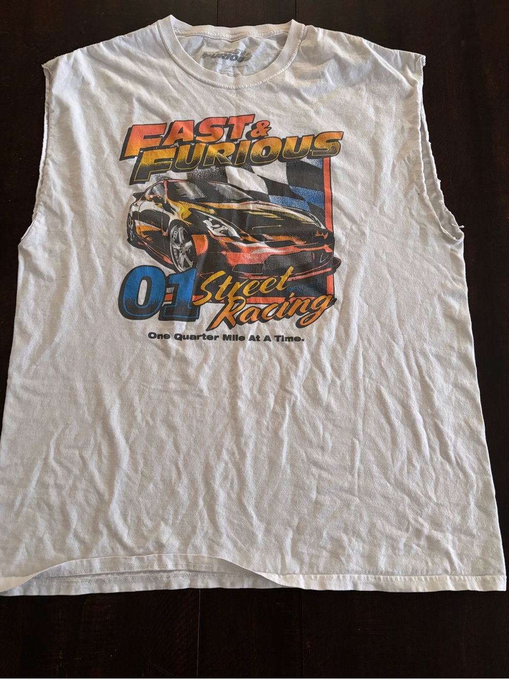 White Fast & Furious Vintage Style Graphic Men's Tank Top